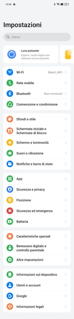 ColorOS 14 Impostazioni